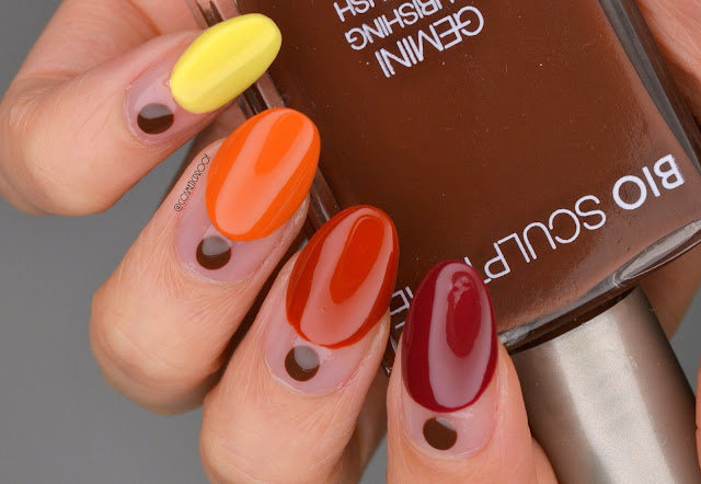 Abstract Fall Trees Nail Art
